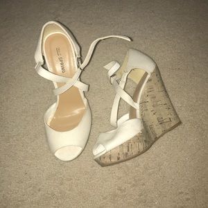 White Criss Cross Wedges